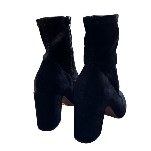 STEVEN New York Chunky Heel Black Suede Leather Sock Bootie Zip Women’s Size 8M - Picture 12 of 12
